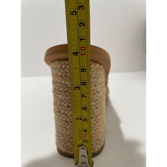 Dolce Vita Sandals Alycia Brown Suede Mules Open Toe Braided Chunky Heel Womens - Picture 7 of 7